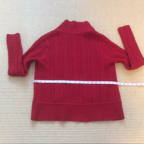 Talbots Red Cable Knit Cardigan Sweater - MP - Picture 10 of 12